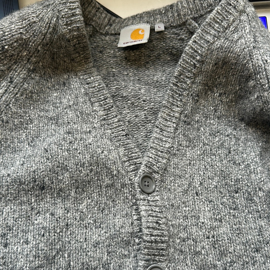 carhartt grey button up knit cardigan