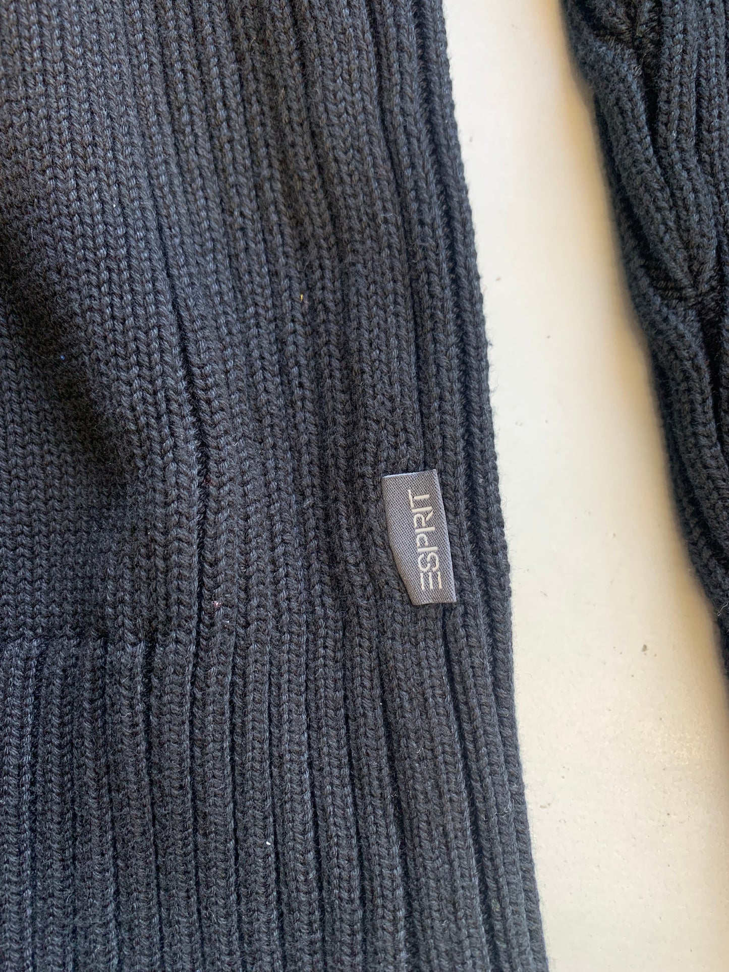 Esprit double zip black knit jumper