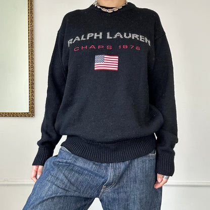 black vintage ralph lauren jumper