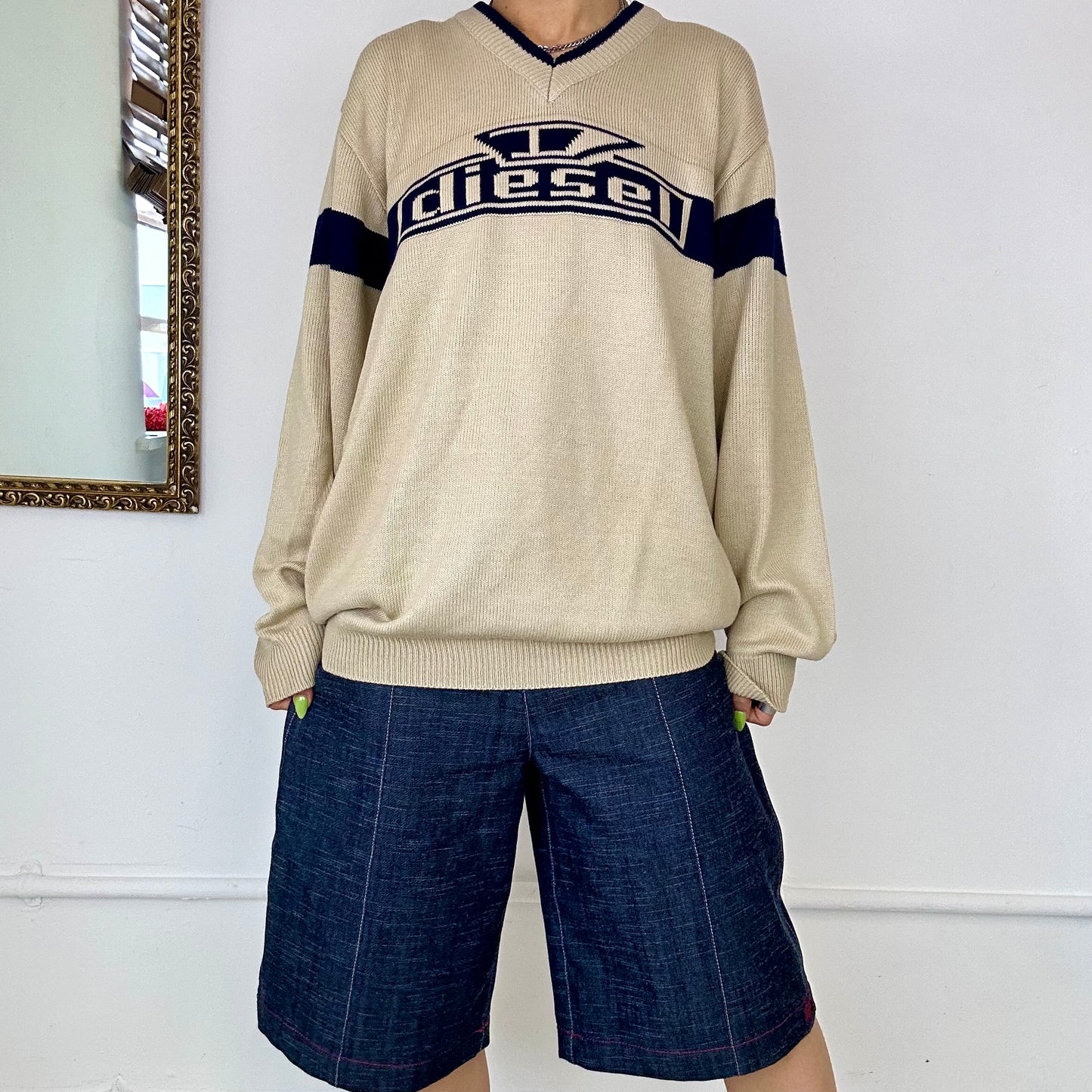 vintage cream diesel knit jumper