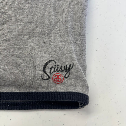 2000's stussy grey cropped tshirt