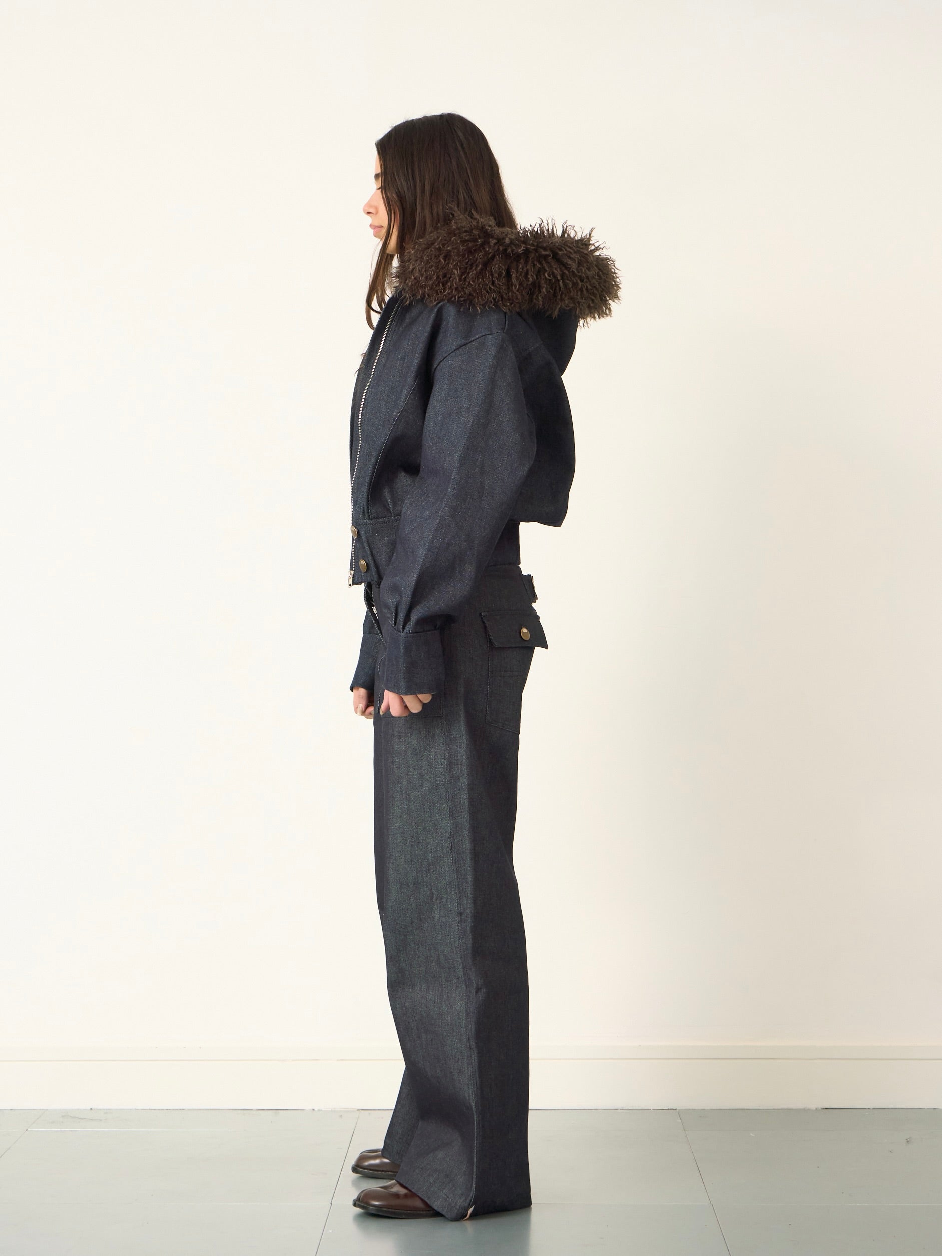 slouch jacket - navy denim