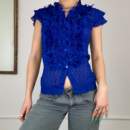 blue mesh 90’s blouse