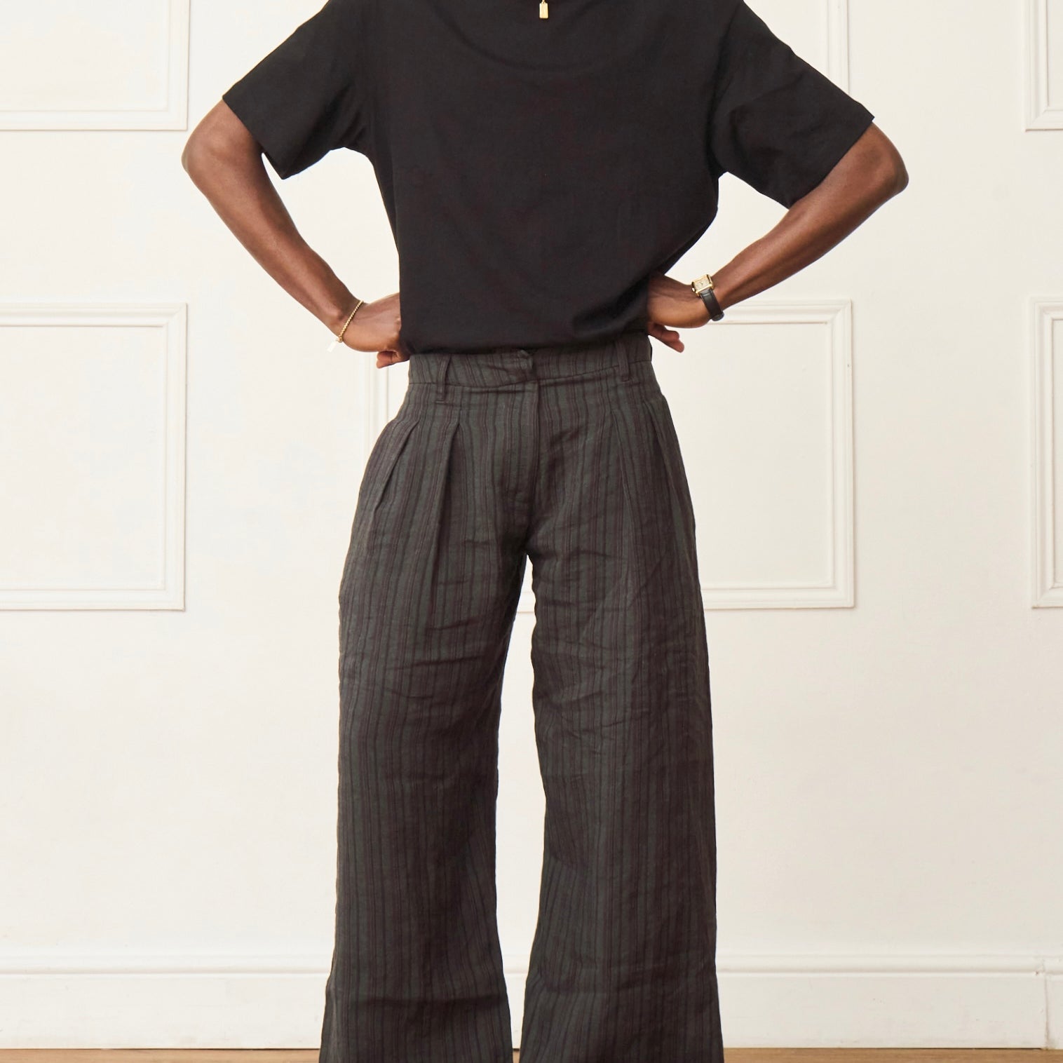 parker trouser - cinder linen