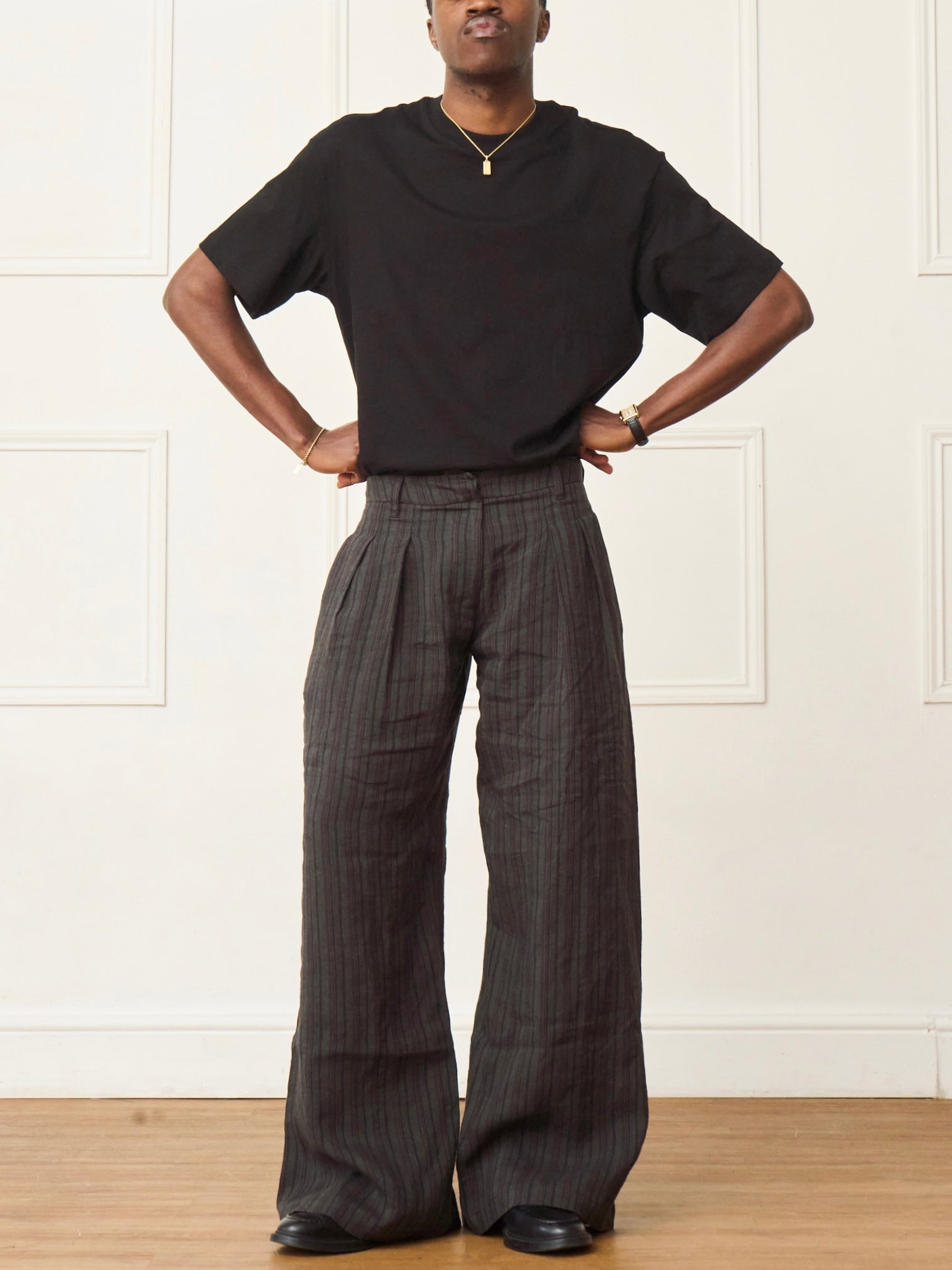 parker trouser - cinder linen