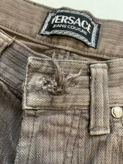 versace brown straight leg jeans