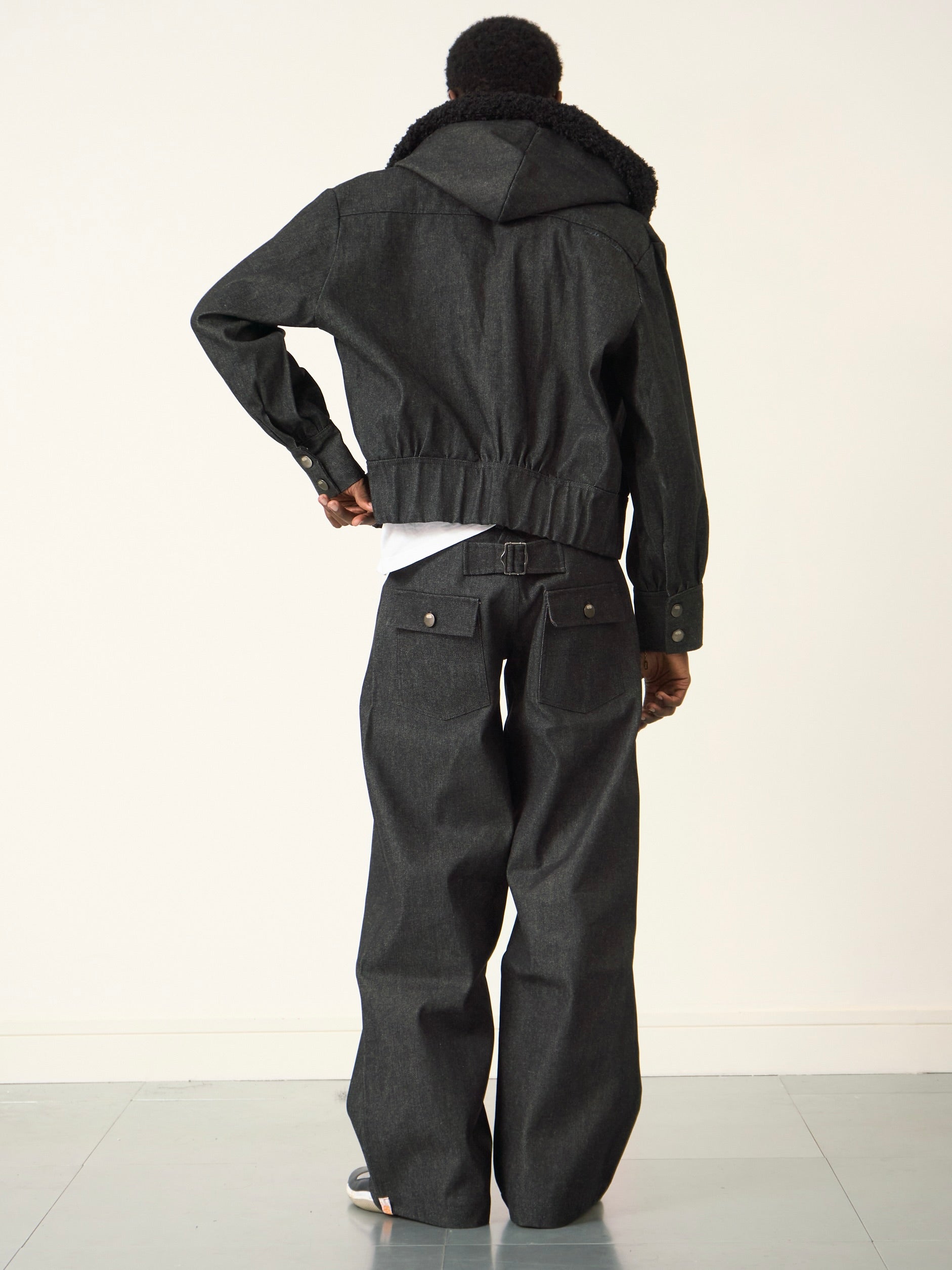 slouch jacket - dark grey denim