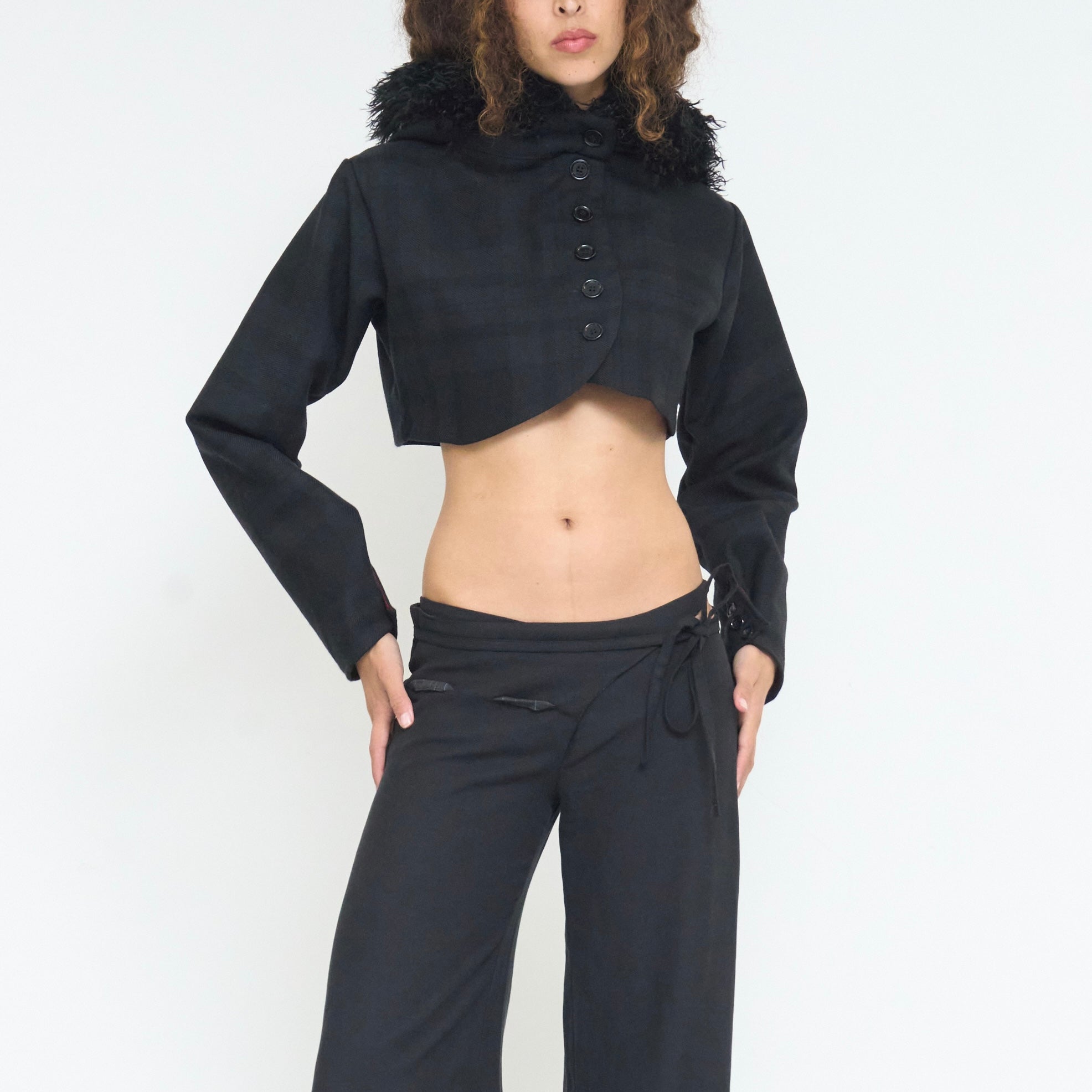 halo bolero jacket - black wool