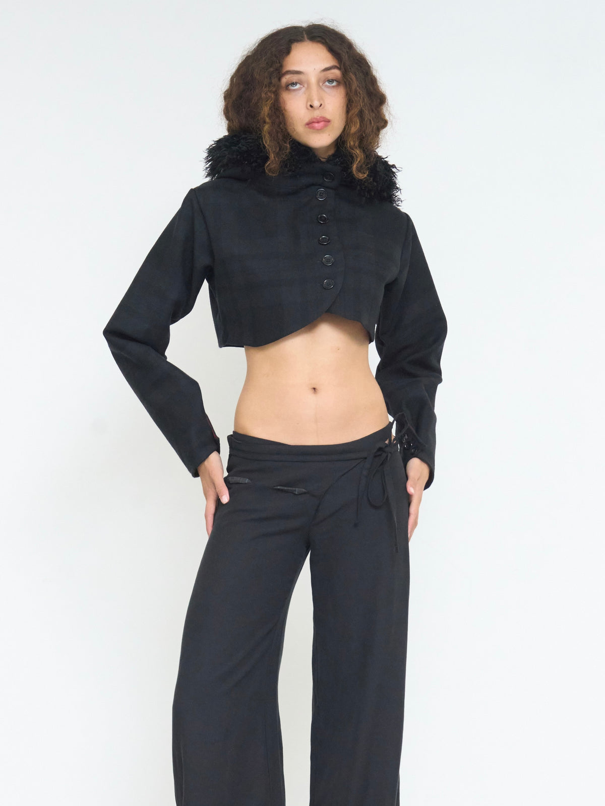 halo bolero jacket - black wool