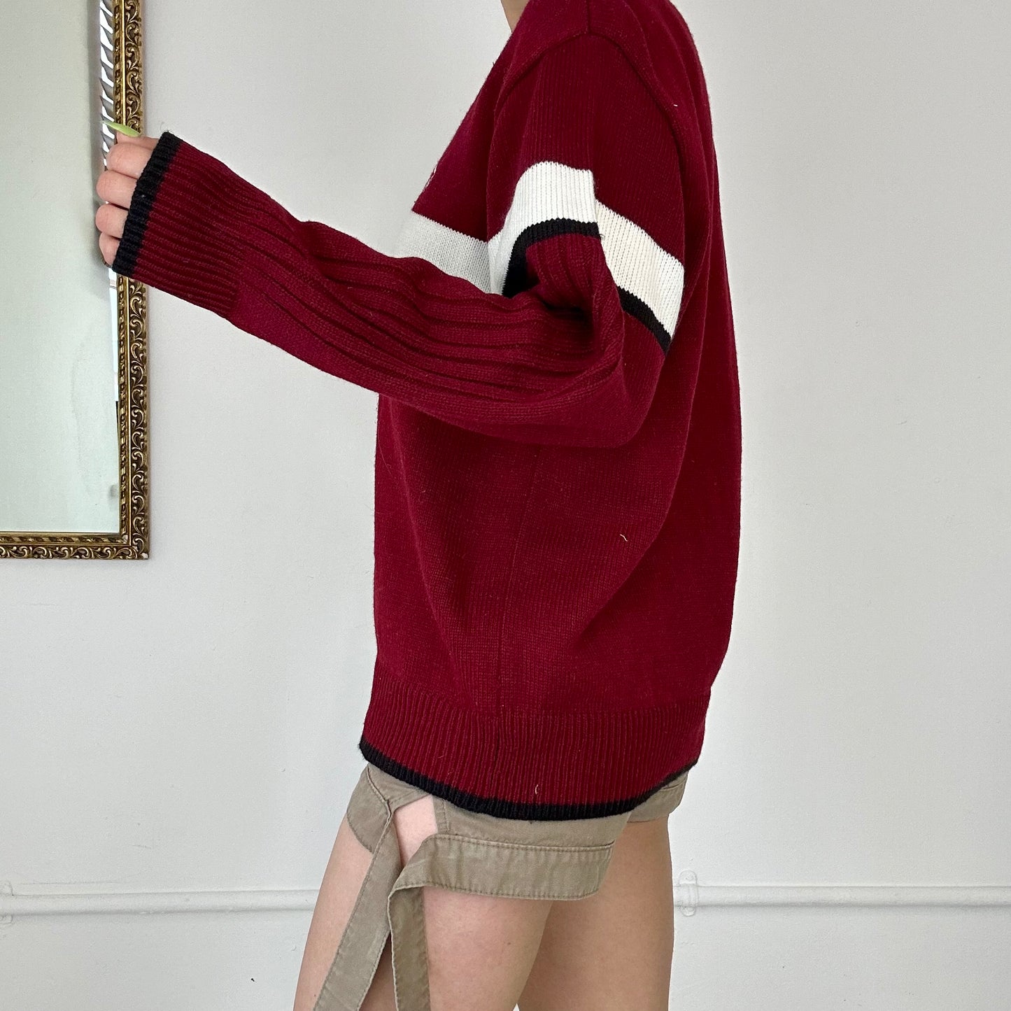 vintage red puma knitted jumper