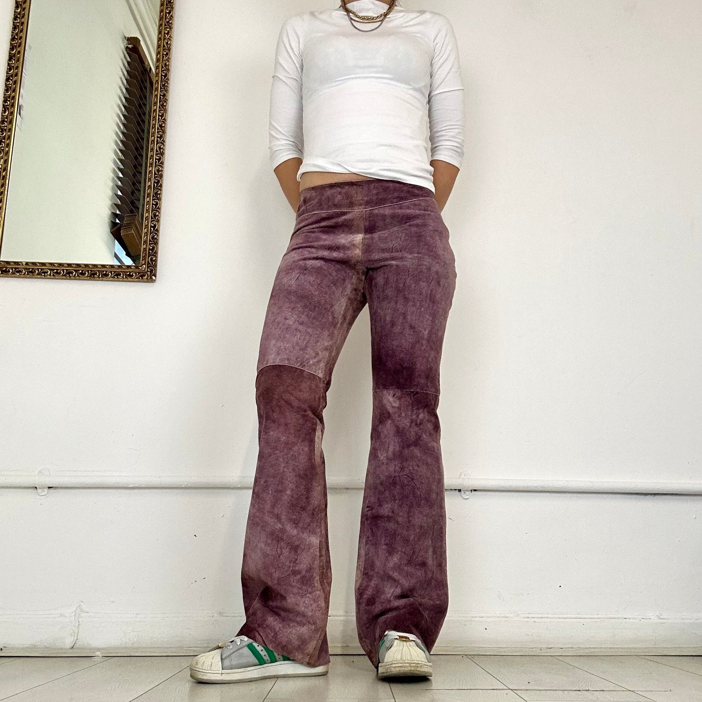 vintage calvin klein jeans suede trousers