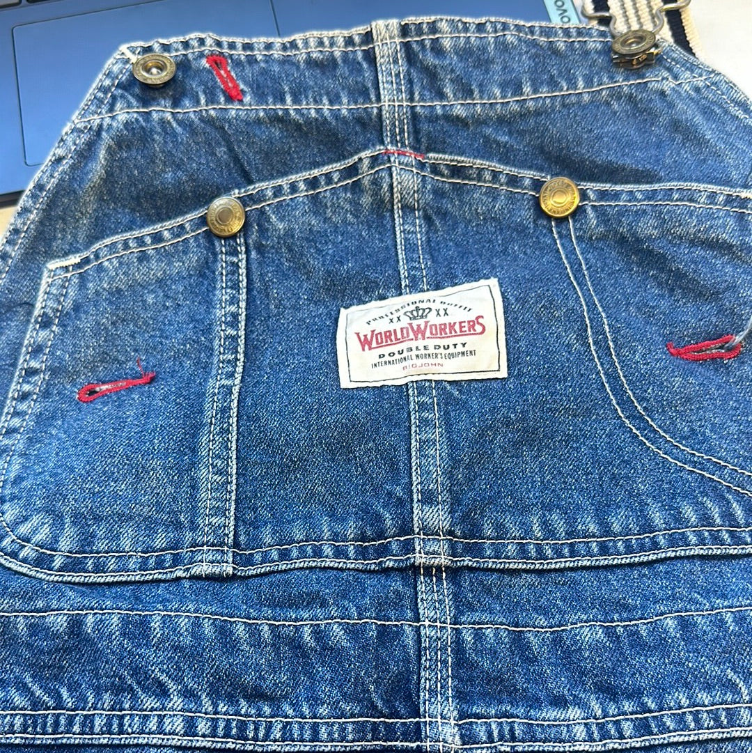 vintabe denim dungareers