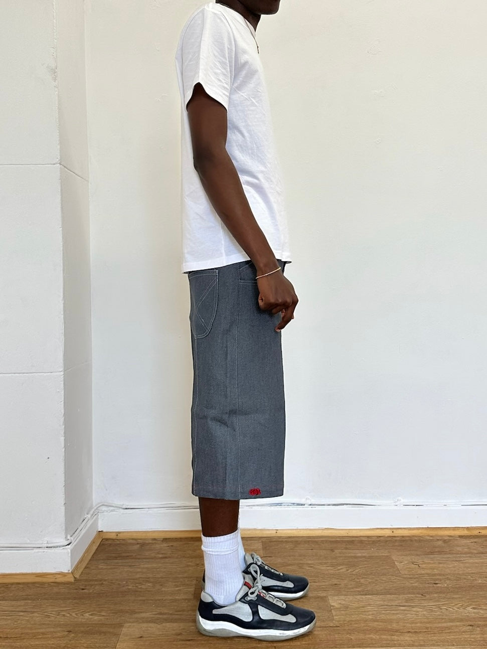 skater short - cadet grey denim