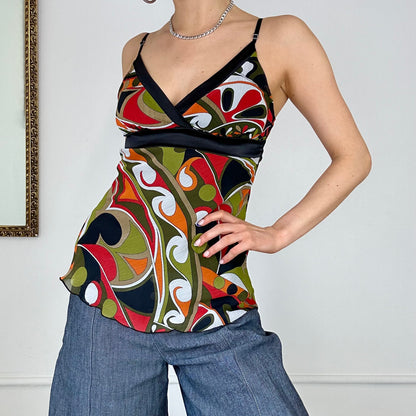 colourful 60's patterned tank top