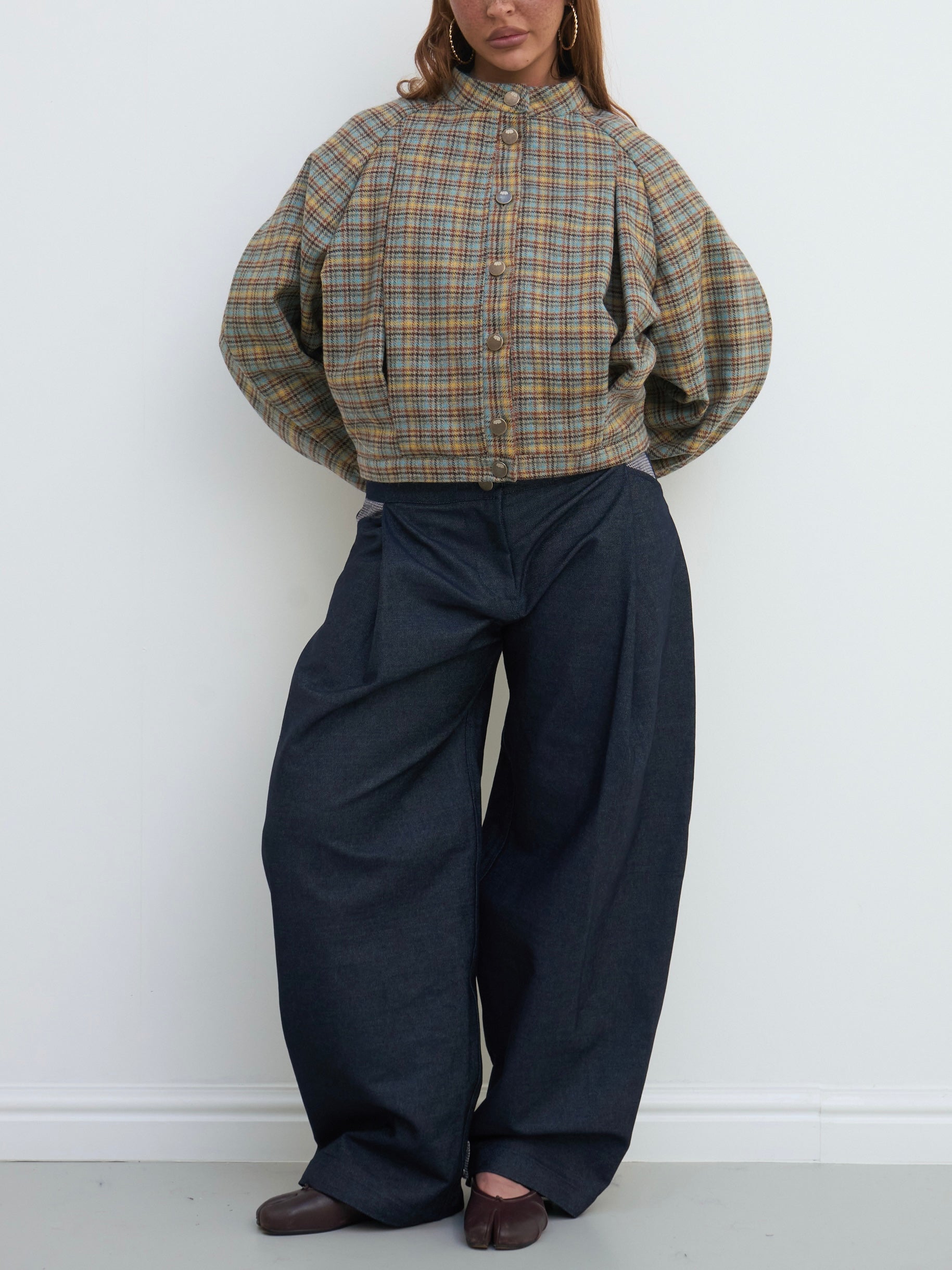 arden jacket - sandstone plaid wool