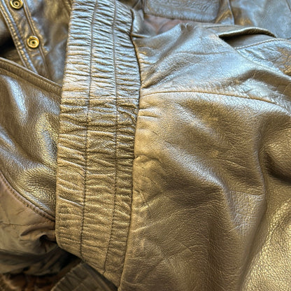 vintage leather bomber jacket