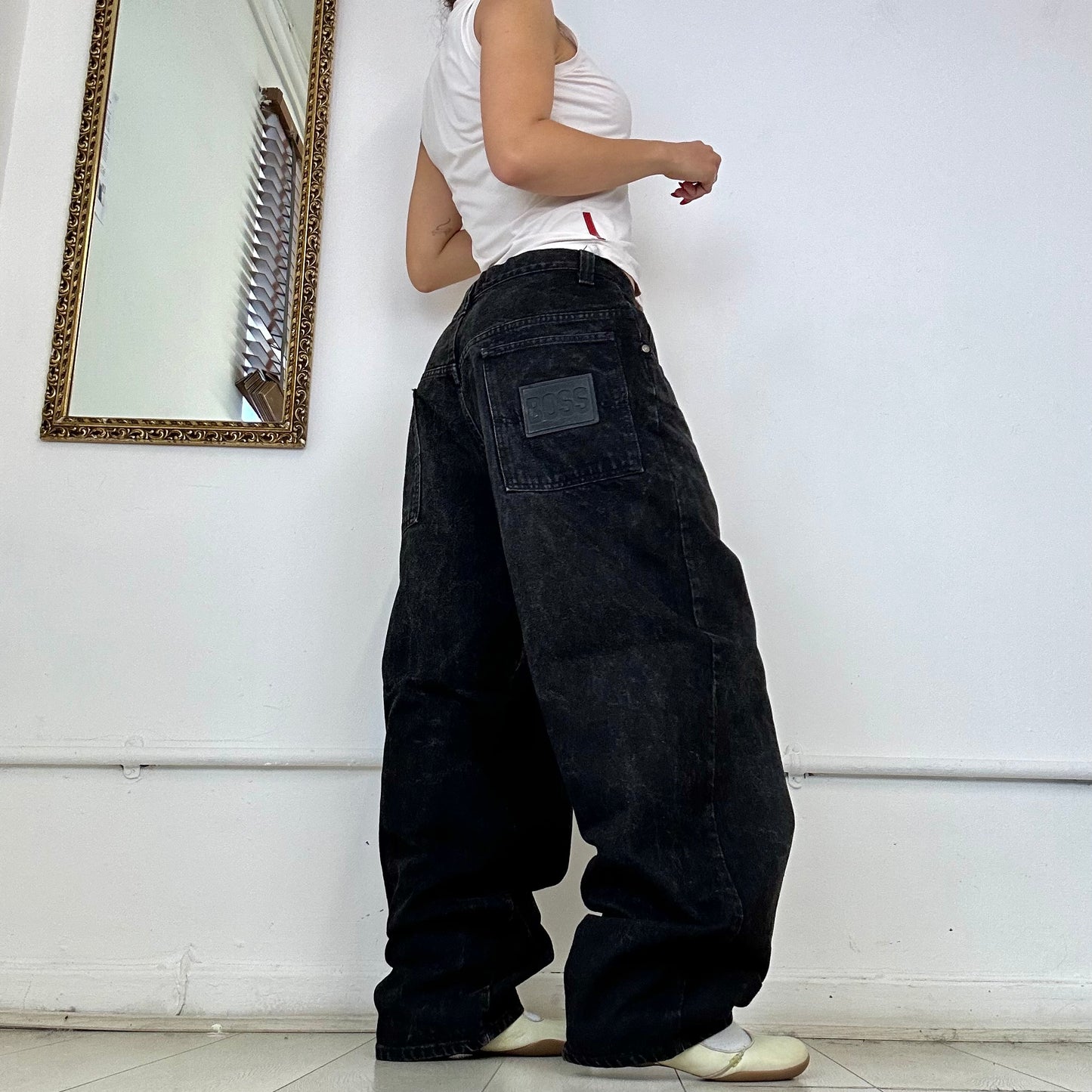 vintage BOSS baggy black jeans