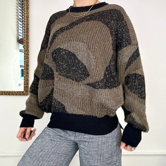 90's patterned knitted wool jumper