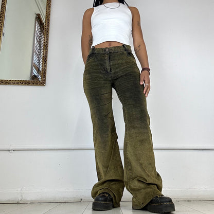 00s two tone corduroy flared jeans