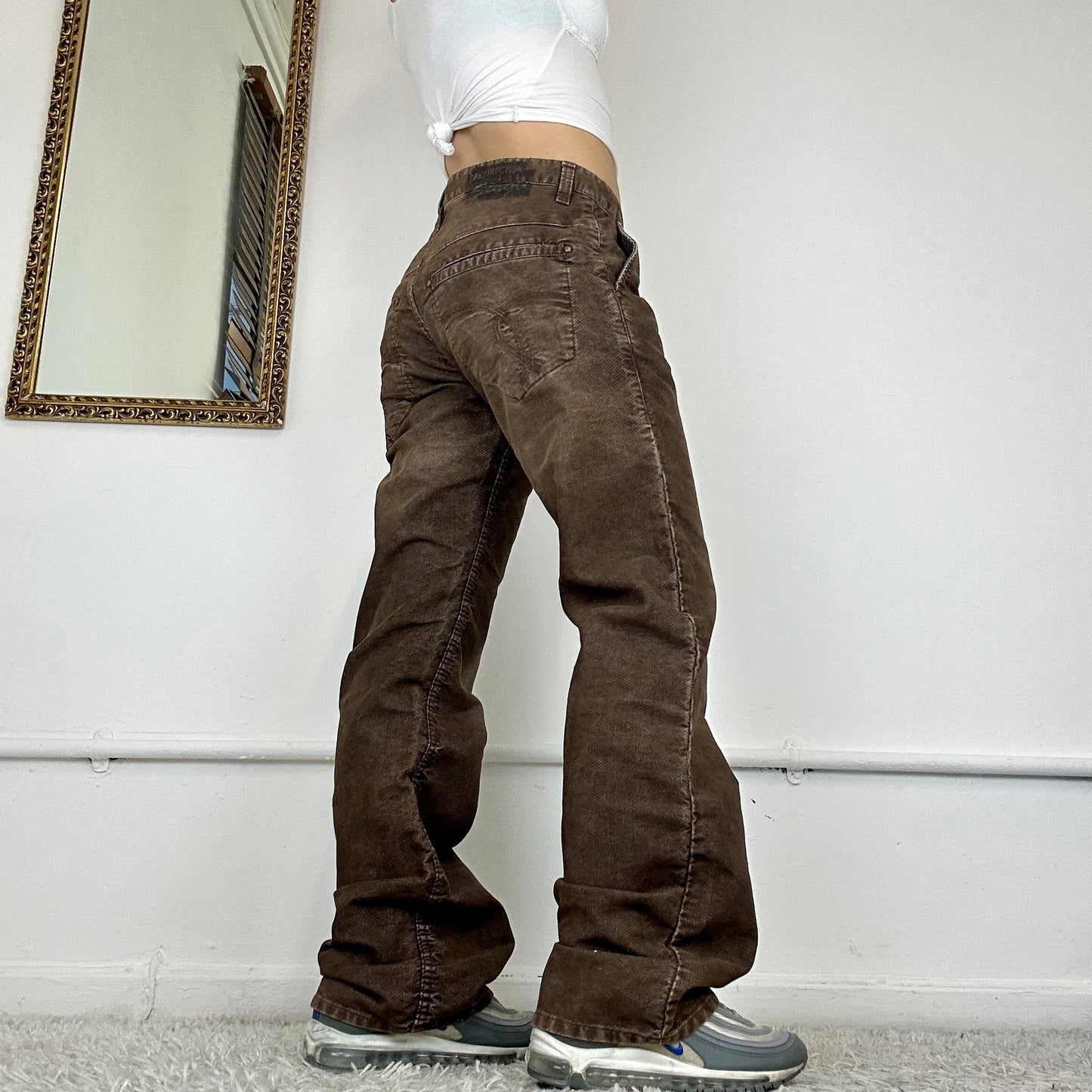 wide leg baggy curduroy trousers