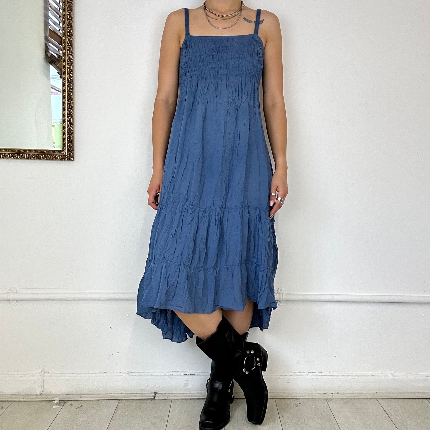 2000's summer flowy midi dress