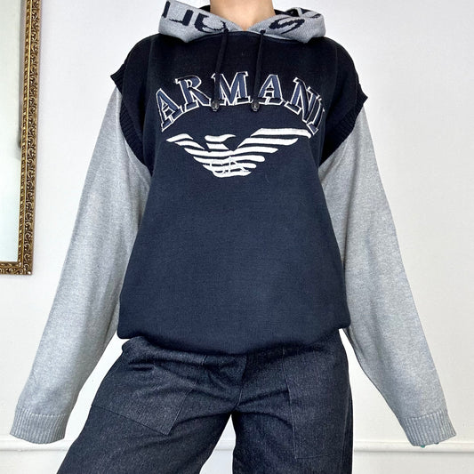 armani knitted hoodie