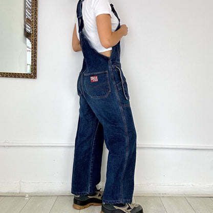 dark wash baggy dungarees