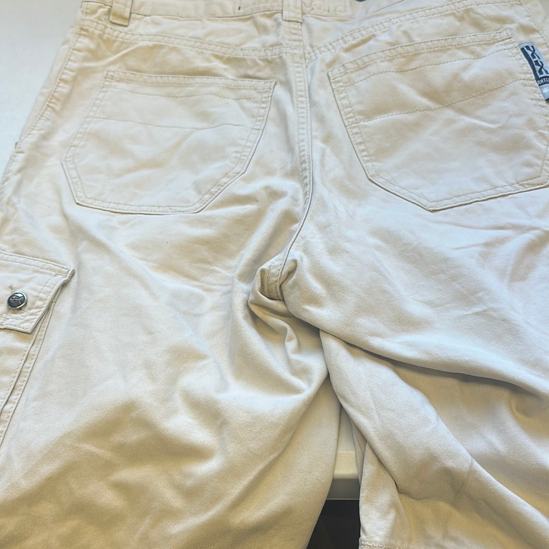 beige cargo shorts by fishbone