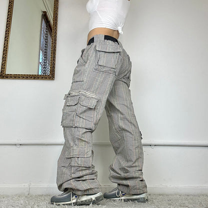 00's checkered cargo trousers