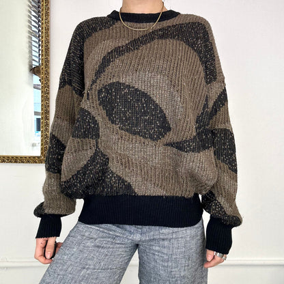 90's patterned knitted wool jumper