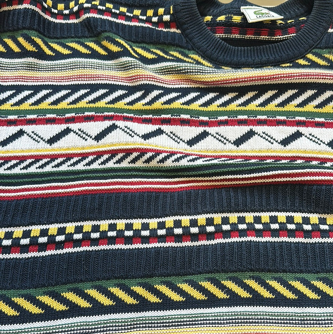 colourful striped knitted lacoste jumper