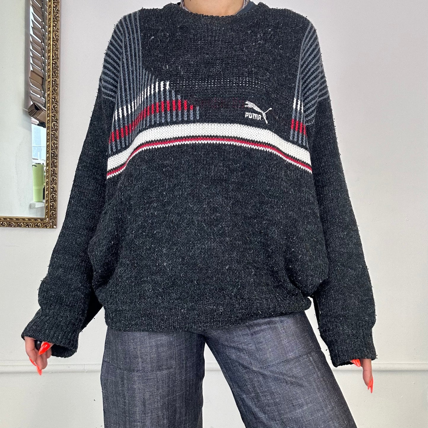 vintage wool puma knit jumper