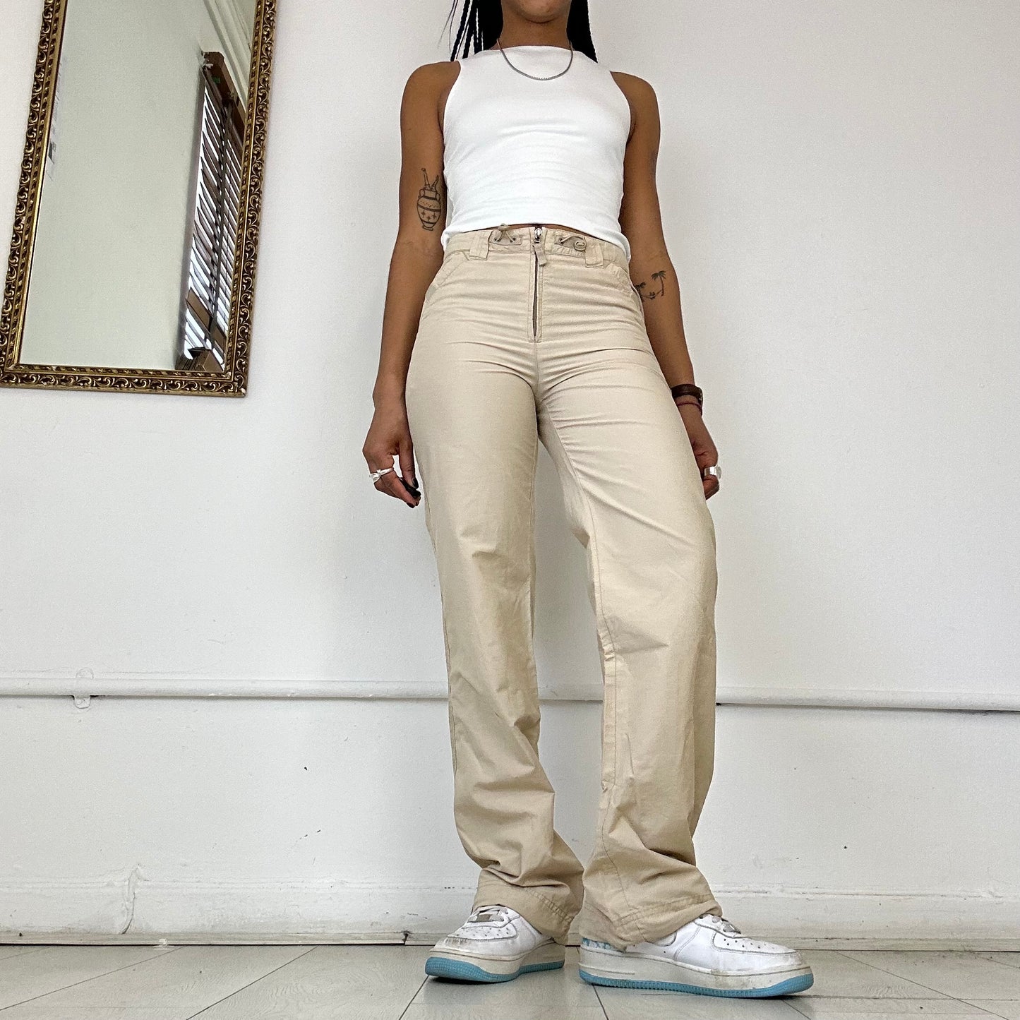 beige cargo trousers