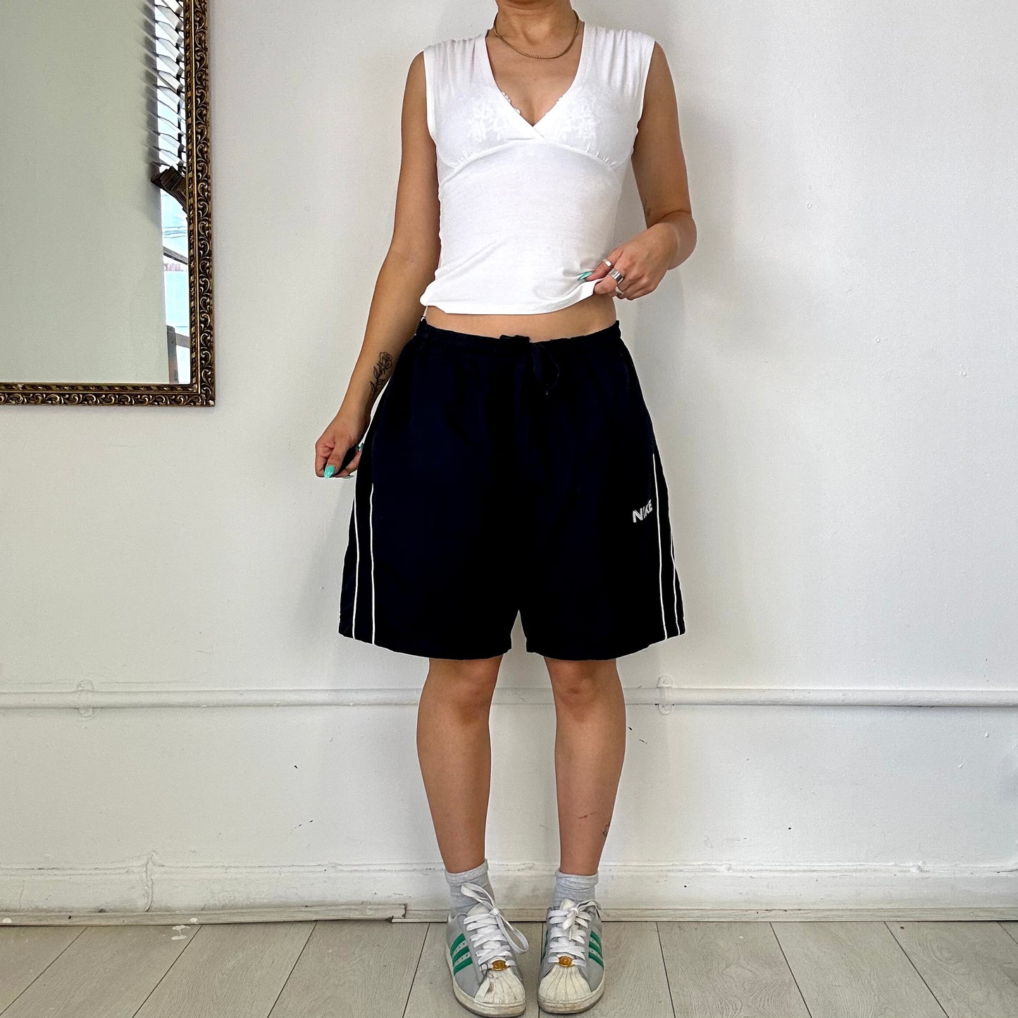 dark navy vintage nike shorts