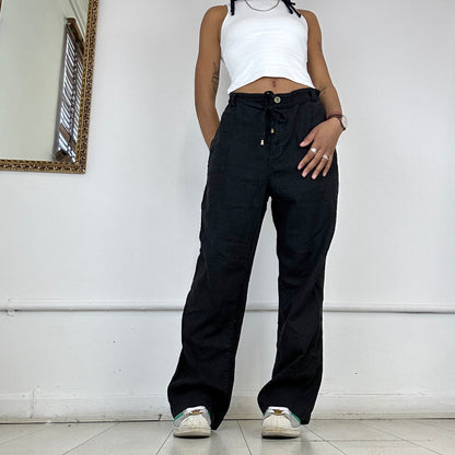 black linen trousers