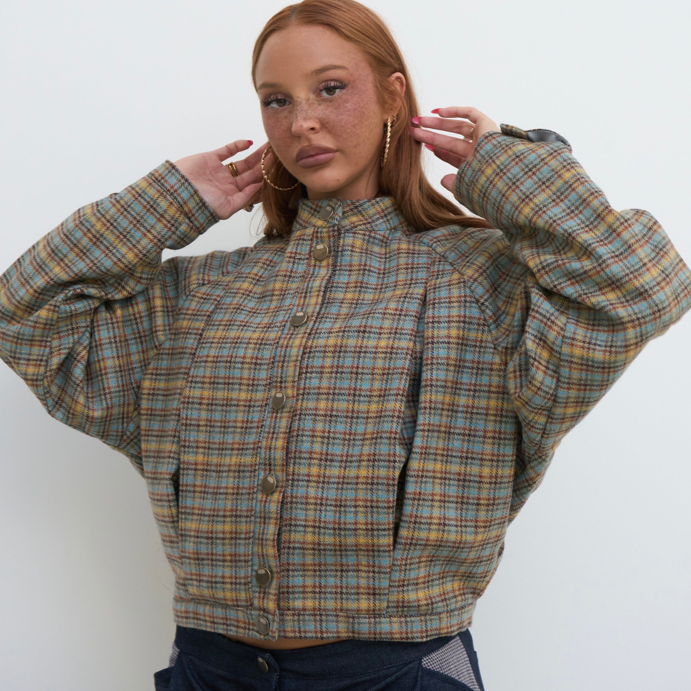 arden jacket - sandstone plaid wool