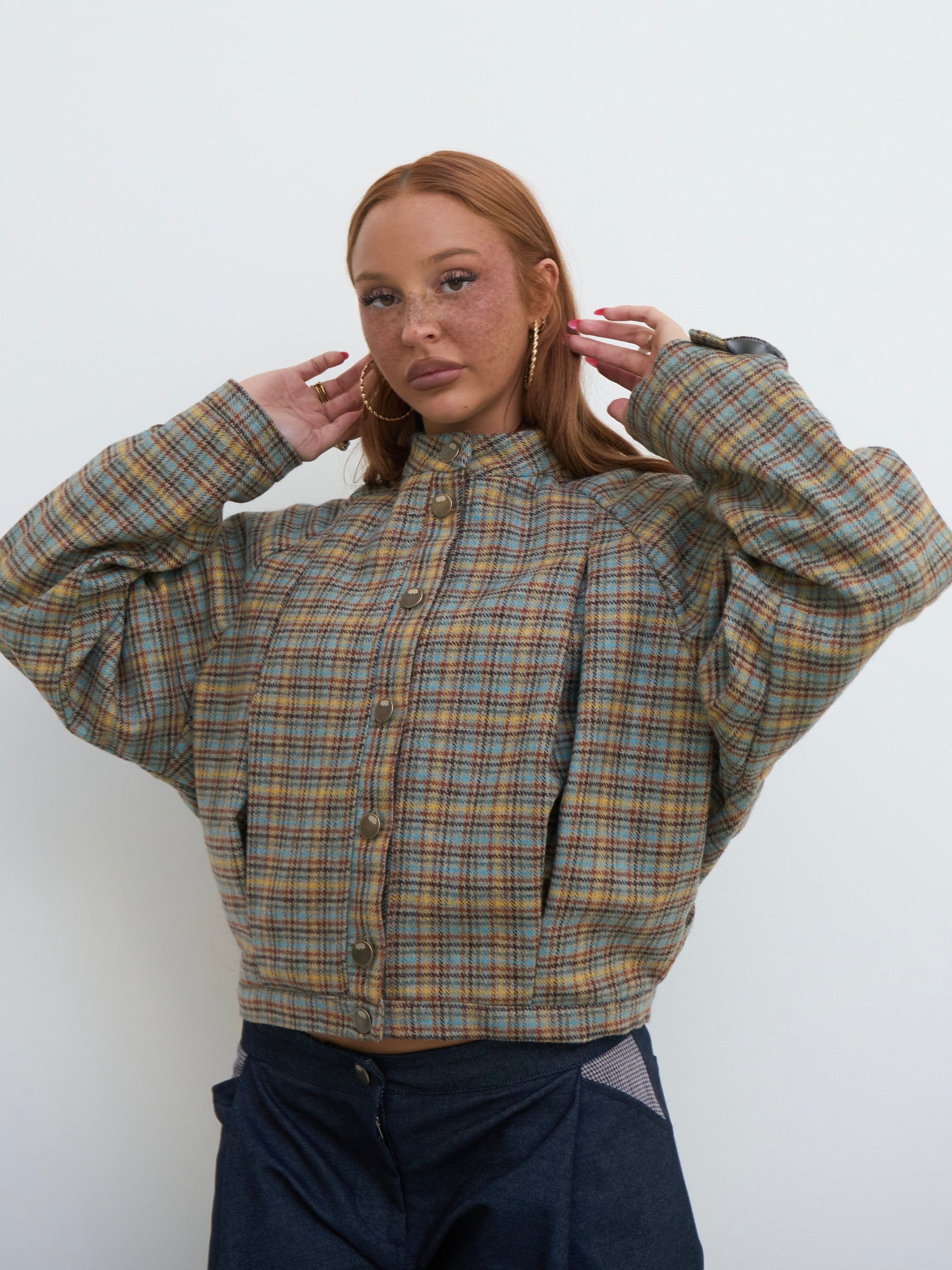 arden jacket - sandstone plaid wool