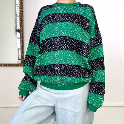 vintage italian green & black knitted jumper