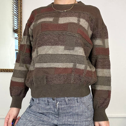 vintage patchwork knit jumper