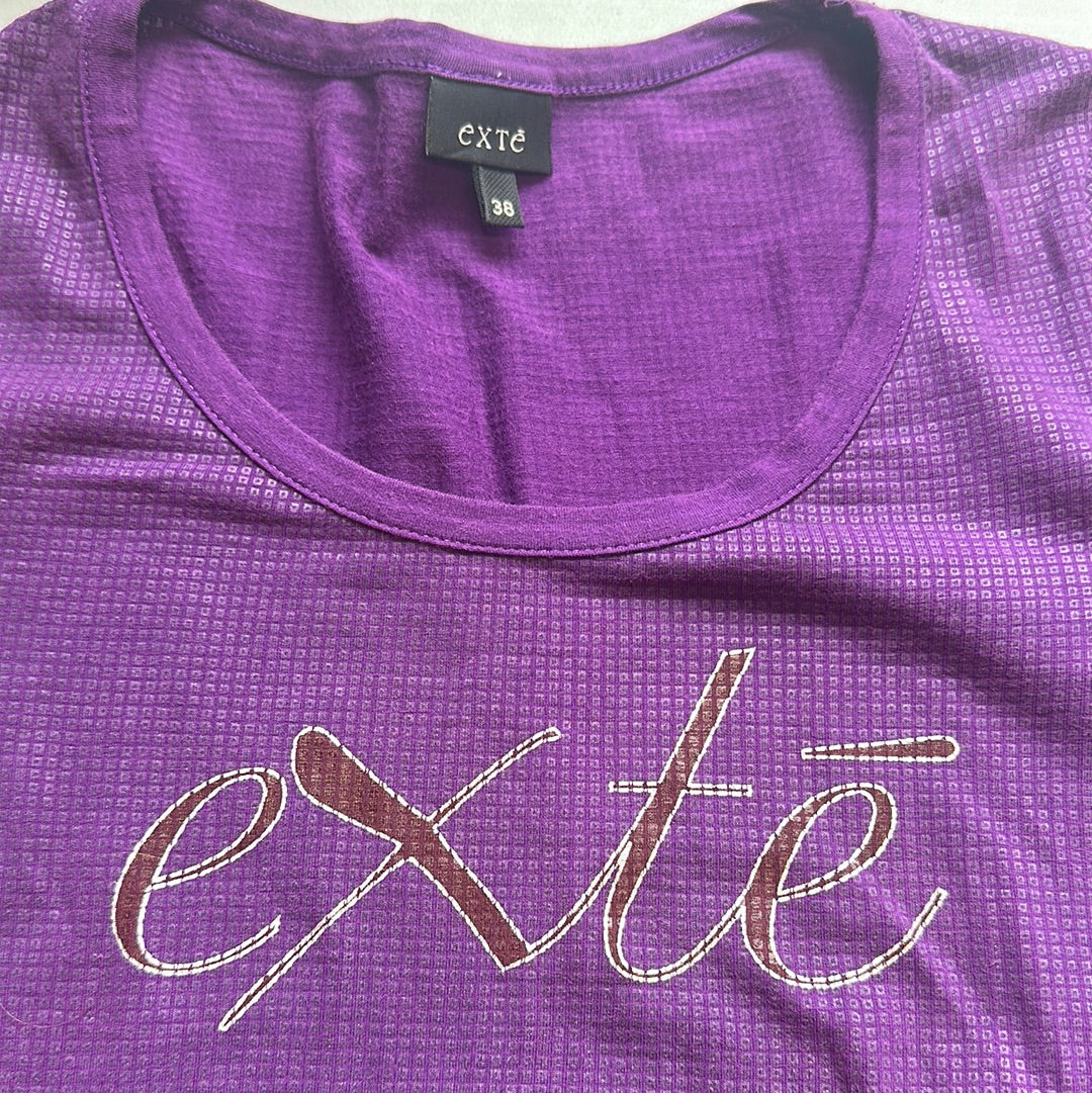 purple long sleeve textured top