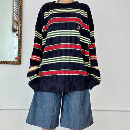 tommy hilfiger striped knitted jumper