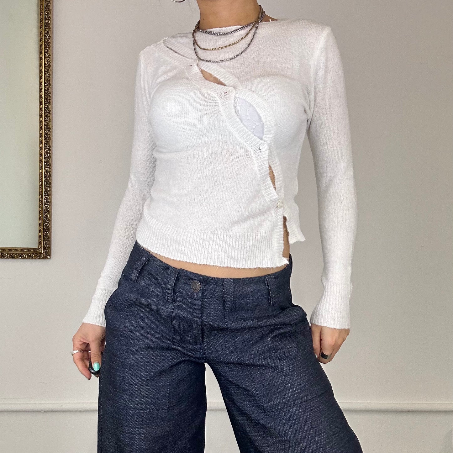 00's knitted asymmetric top