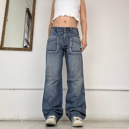 wide leg cargo jeans