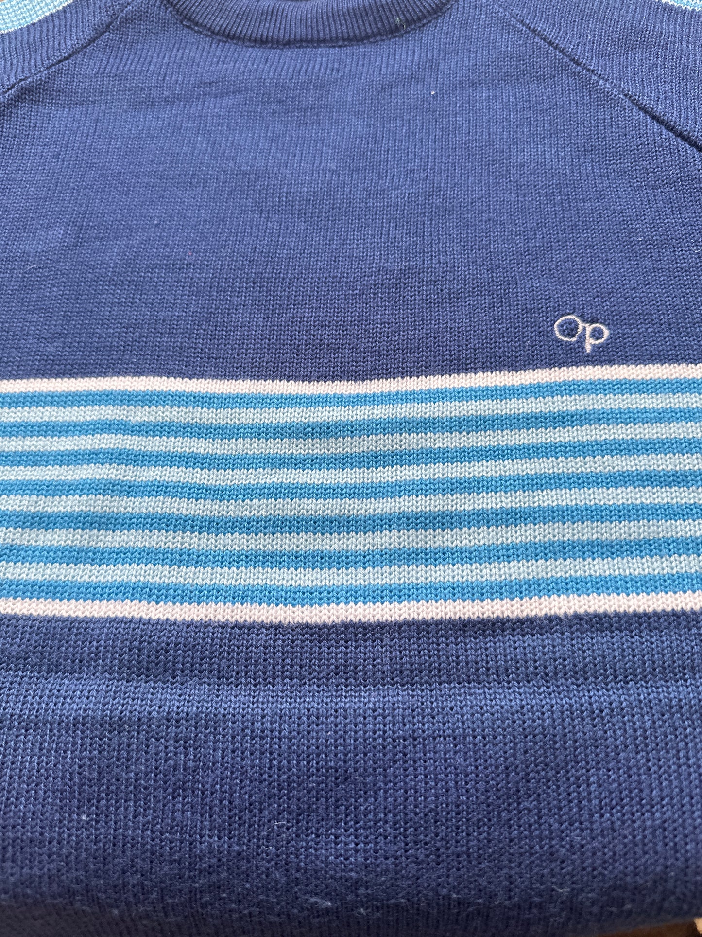 vintage blue striped knit jumper