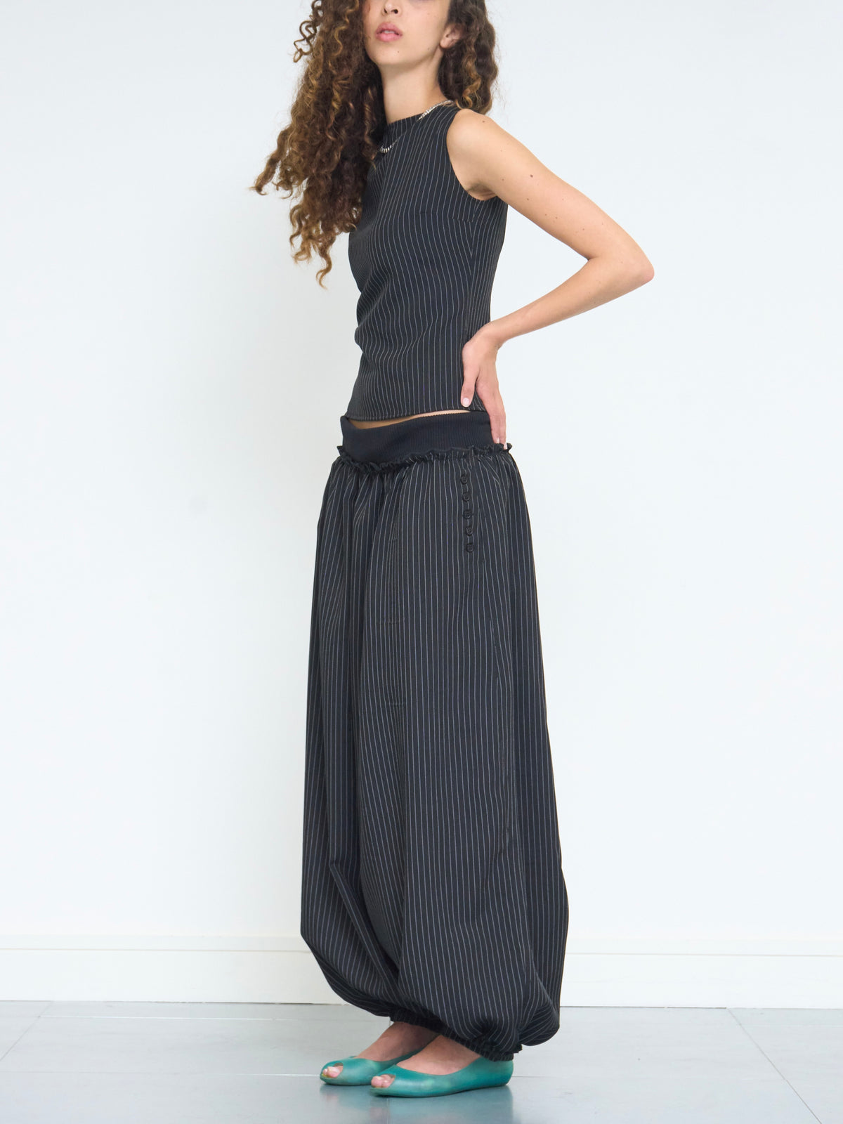 hayley pant - black pinstripe