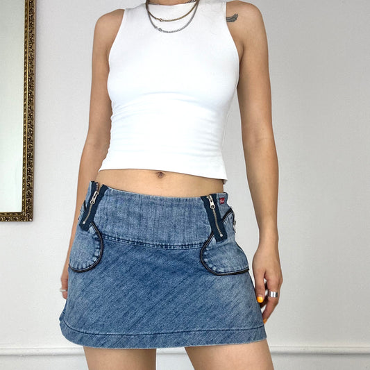 00s oxygen denim mini skirt