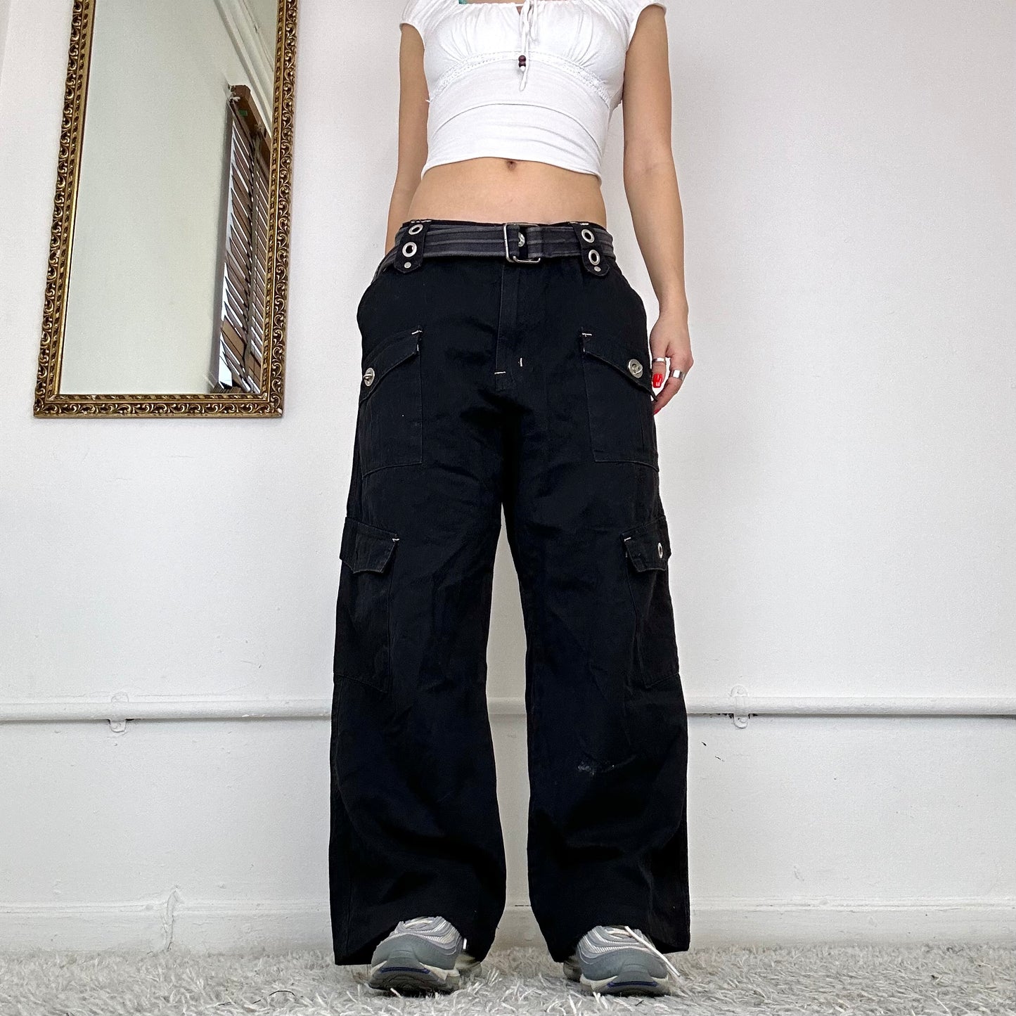 00’s black cargo skate trousers