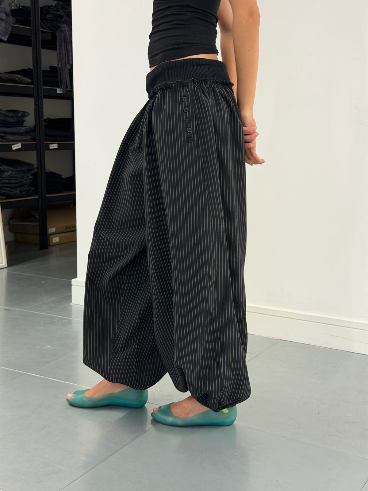 hayley pant - black pinstripe