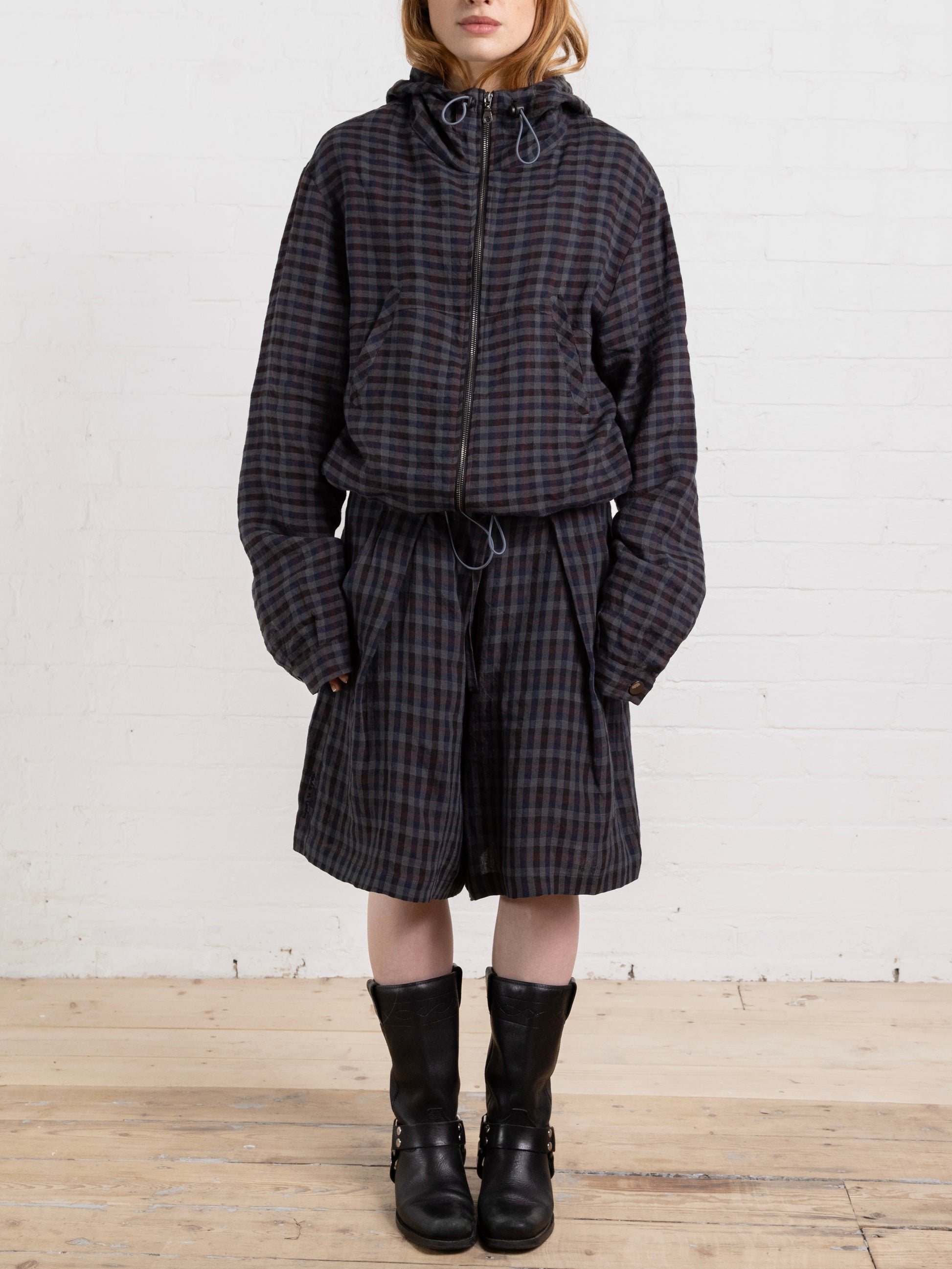 jamie jacket - gingham linen