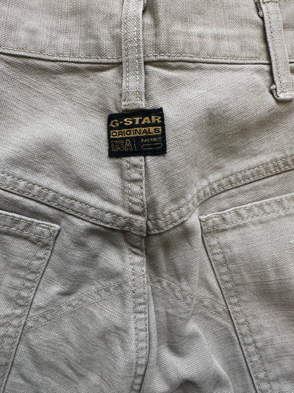 baggy cream g-star cargo trousers